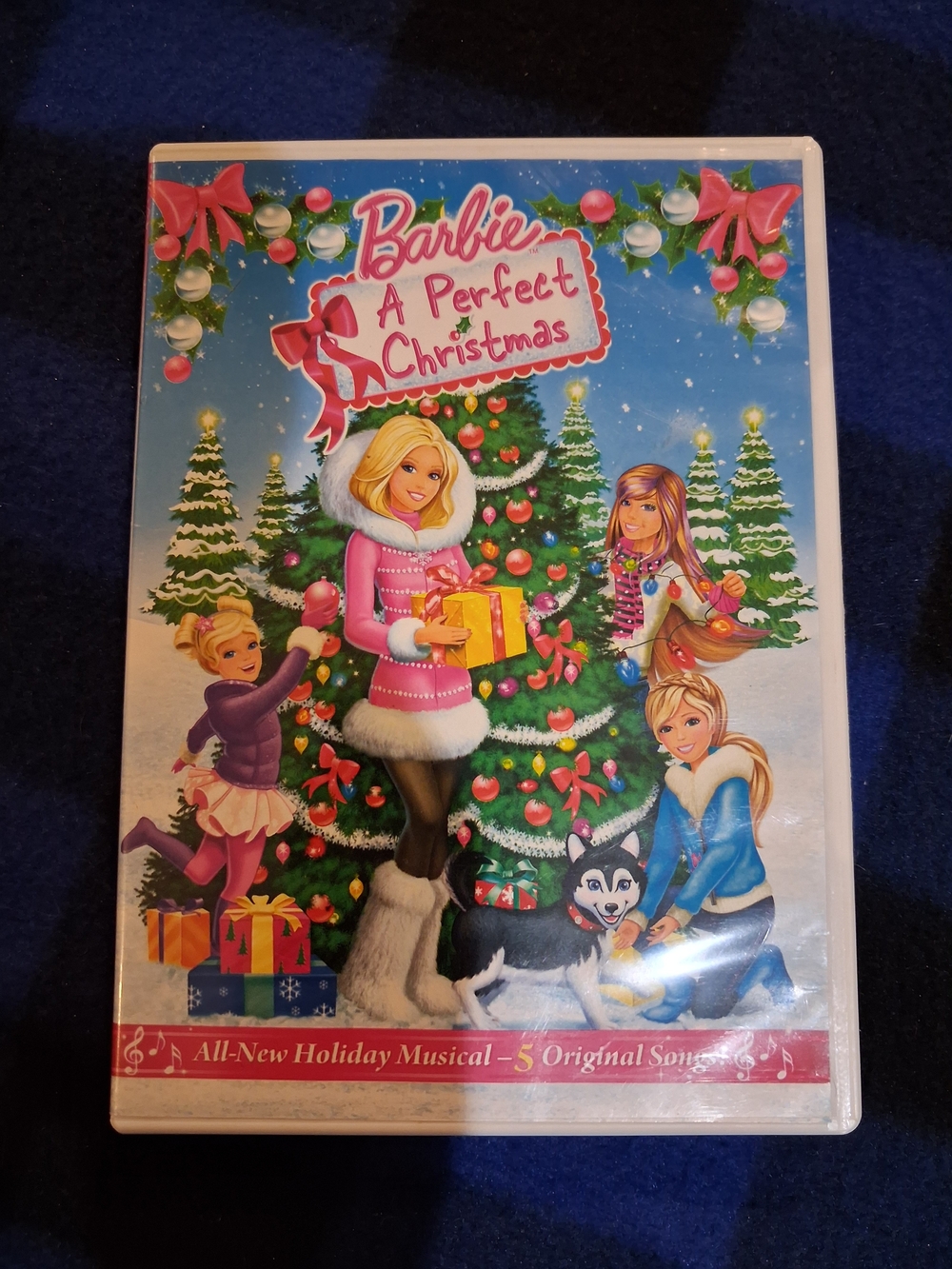 Barbie A Perfect Christmas DVD - Pink Holiday Cover